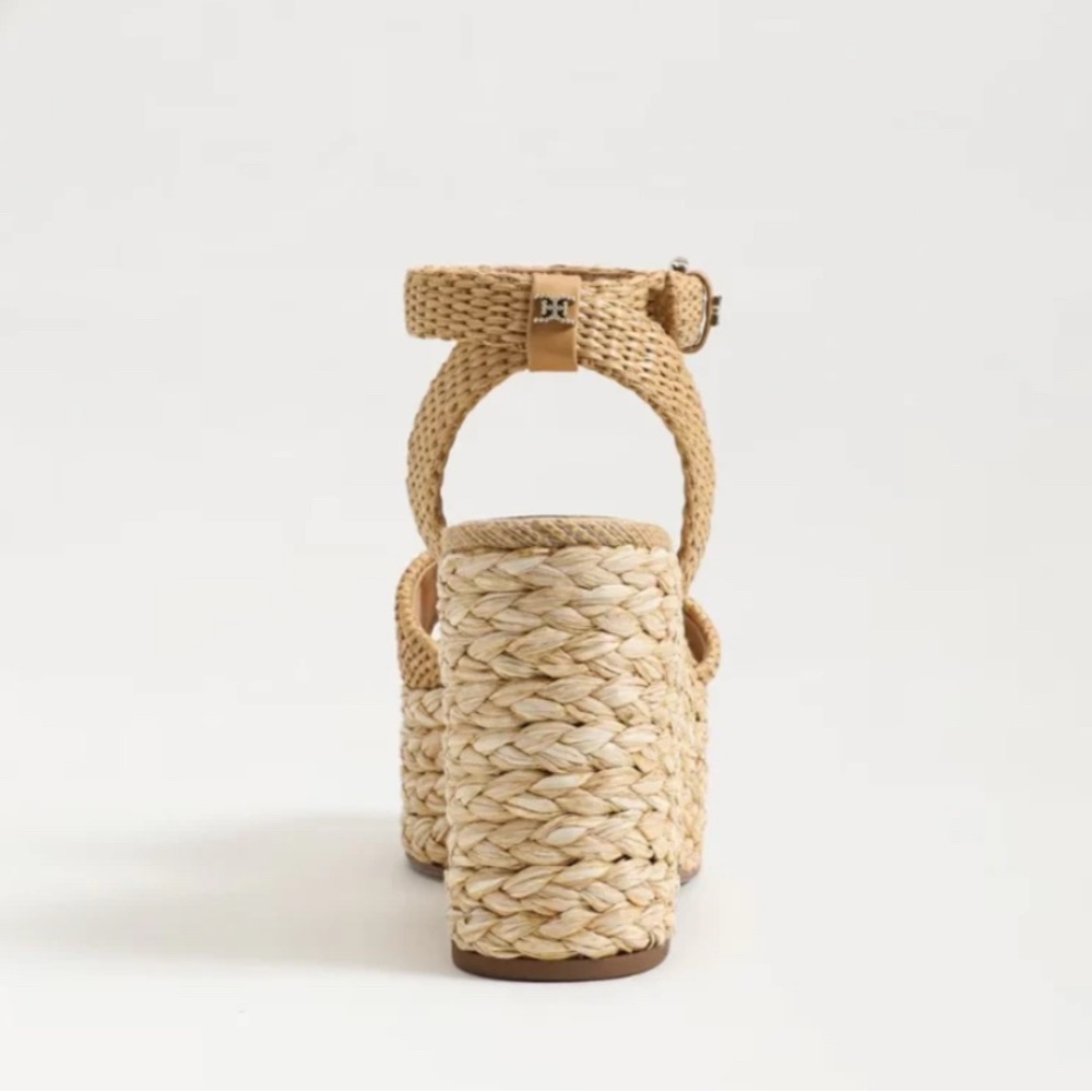 Sam Edelman April Platform Wedge Sandals – Sand Raffia - Size 9.5 - Picture 3 of 7
